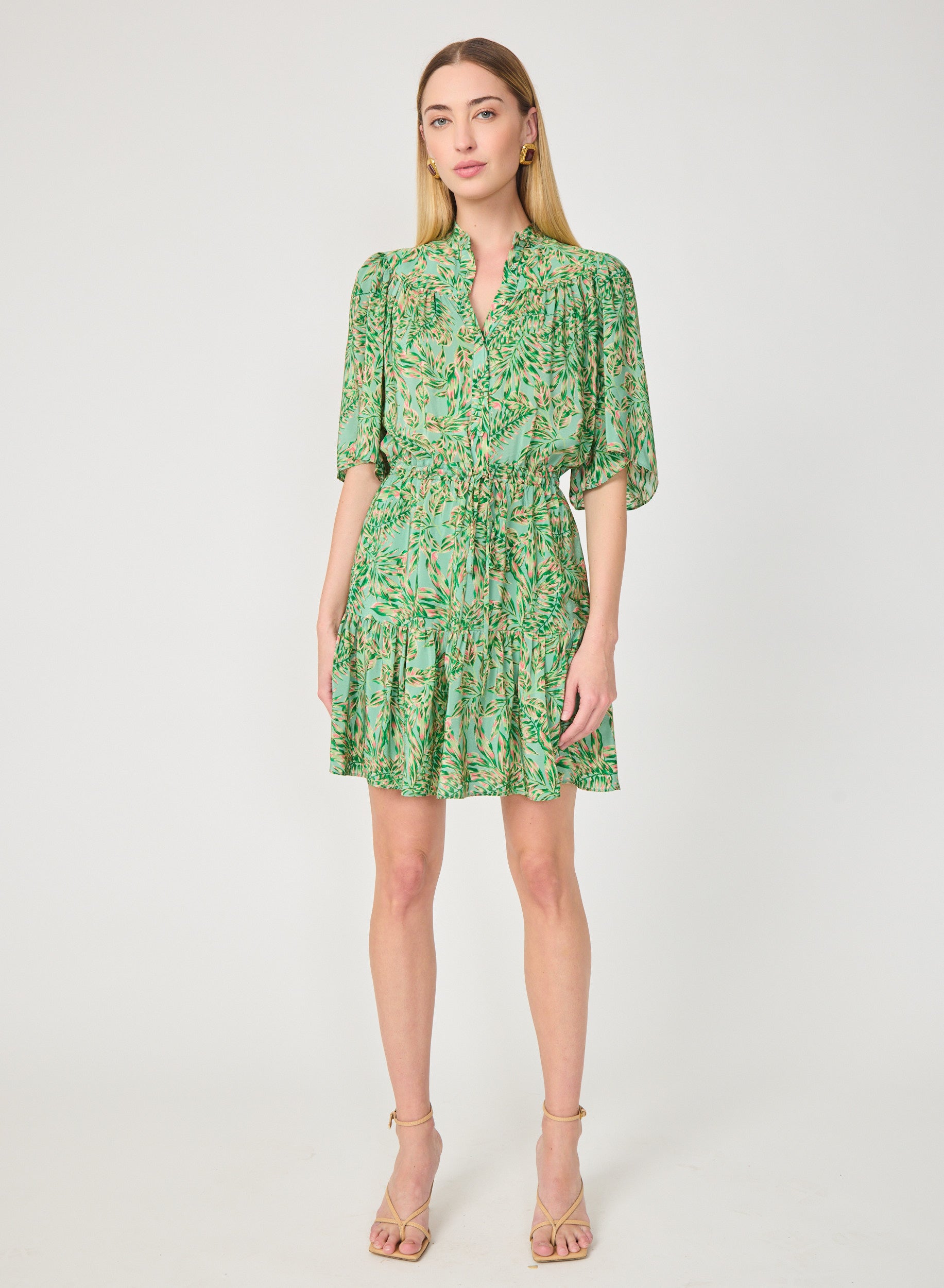 Adelyn Dress Palm Leaves