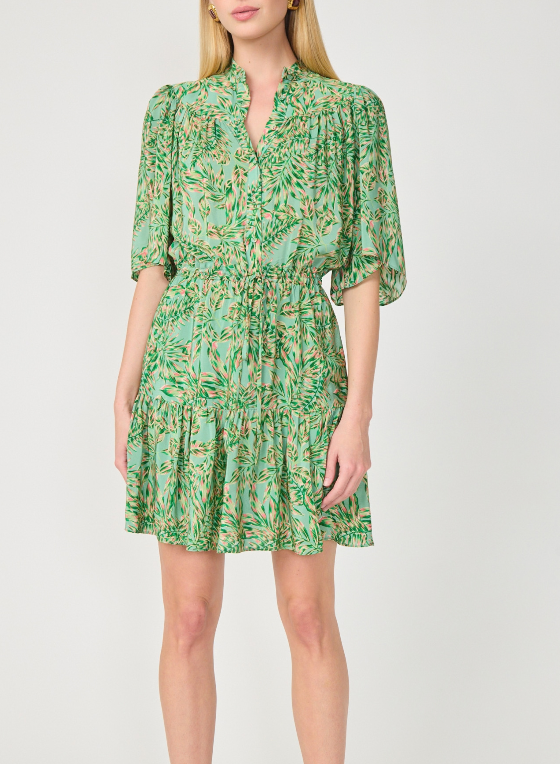 Adelyn Dress Palm Leaves