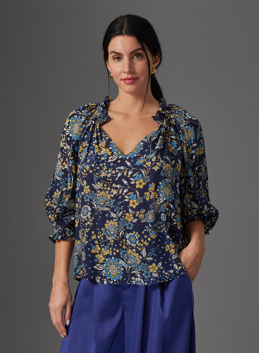 Ellie blouse in Blue Anemone