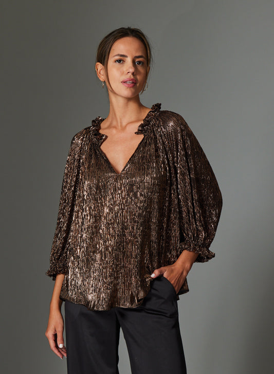 Ellie blouse in Copper - Gilner Farrar