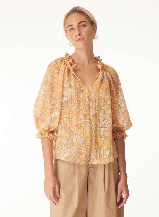 Ellie blouse in Sunshine print - Gilner Farrar