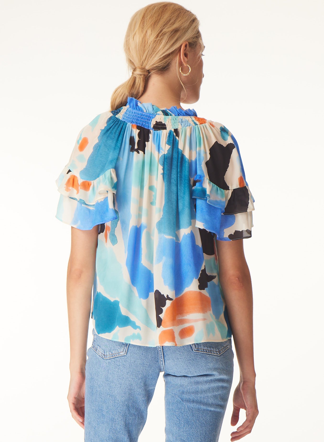 Sky blouse in Matisse print - Gilner Farrar