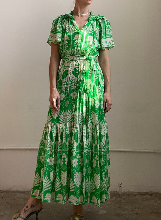 Sydney dress in Green Acres print