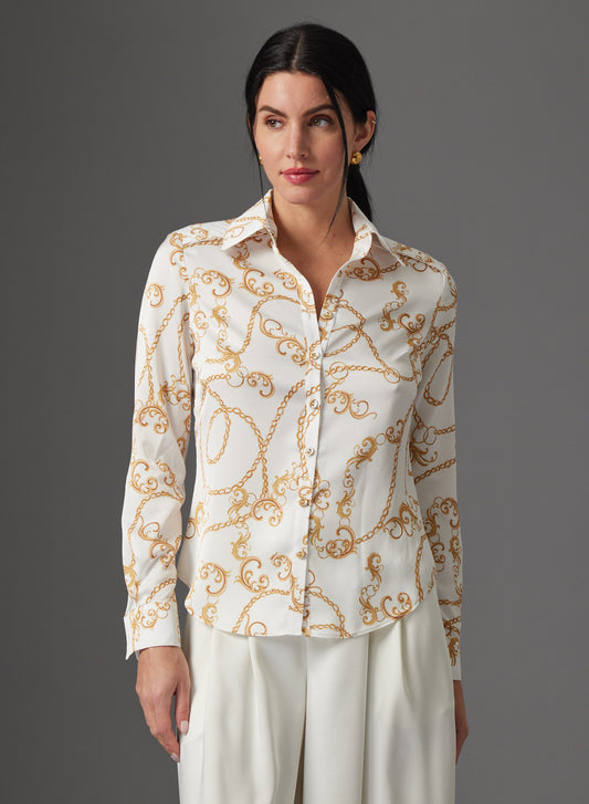 Maeve blouse in White Chain Print