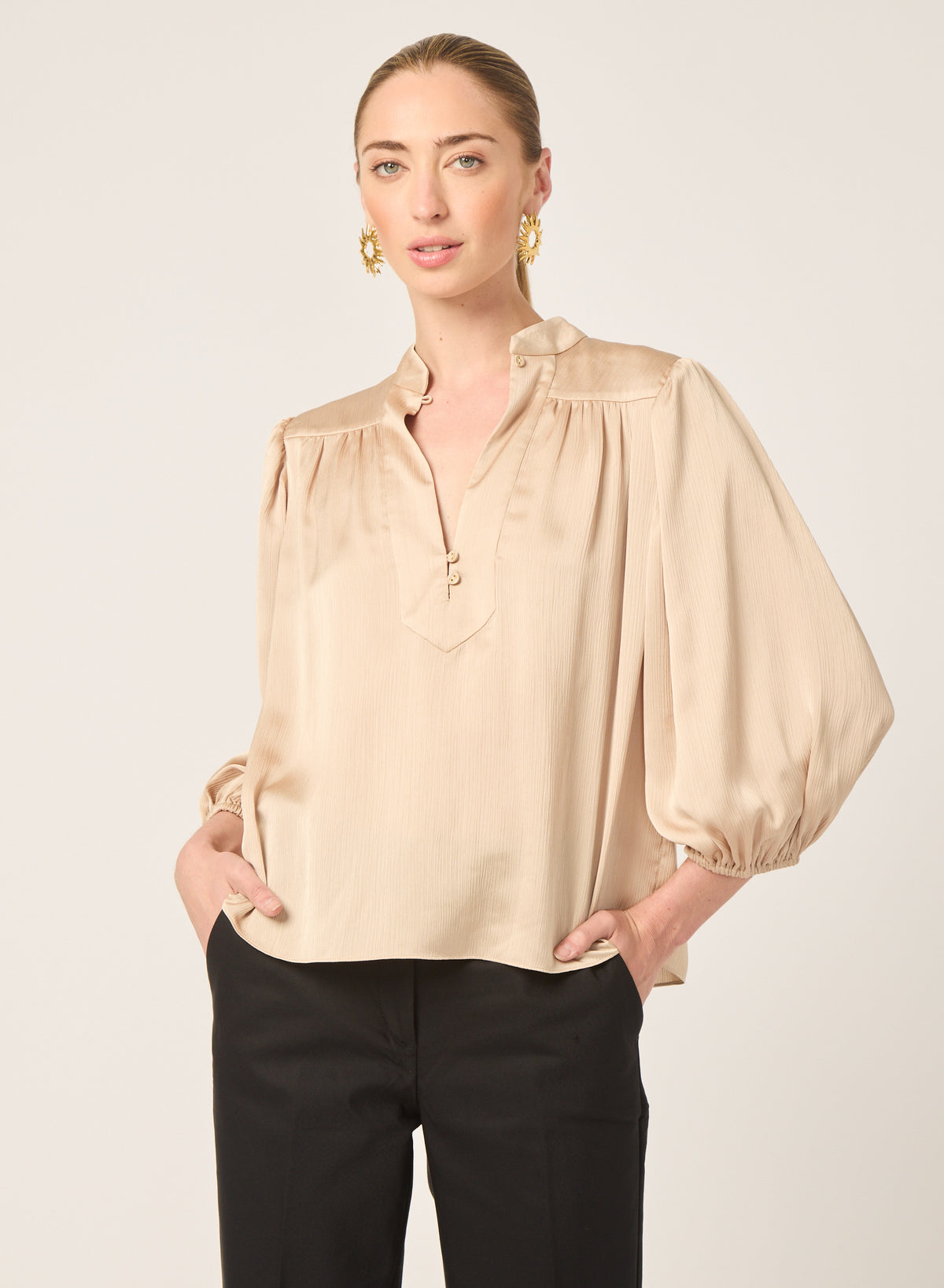 Bethany blouse in Gold color - Gilner Farrar