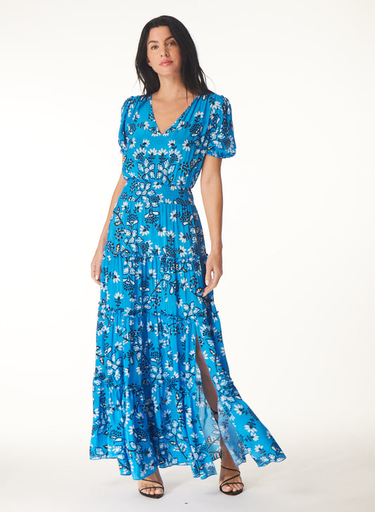 Dariya dress in Blue batik print - Gilner Farrar