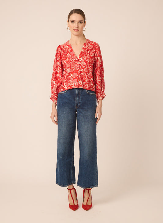Kayla blouse in Kyoto Print - Gilner Farrar
