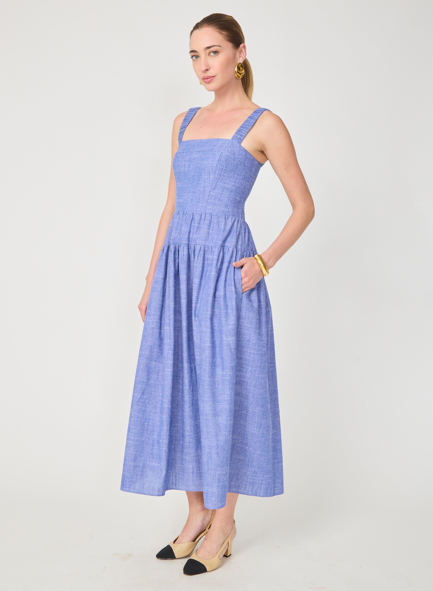 Julien Dress Cadet Blue Chambray