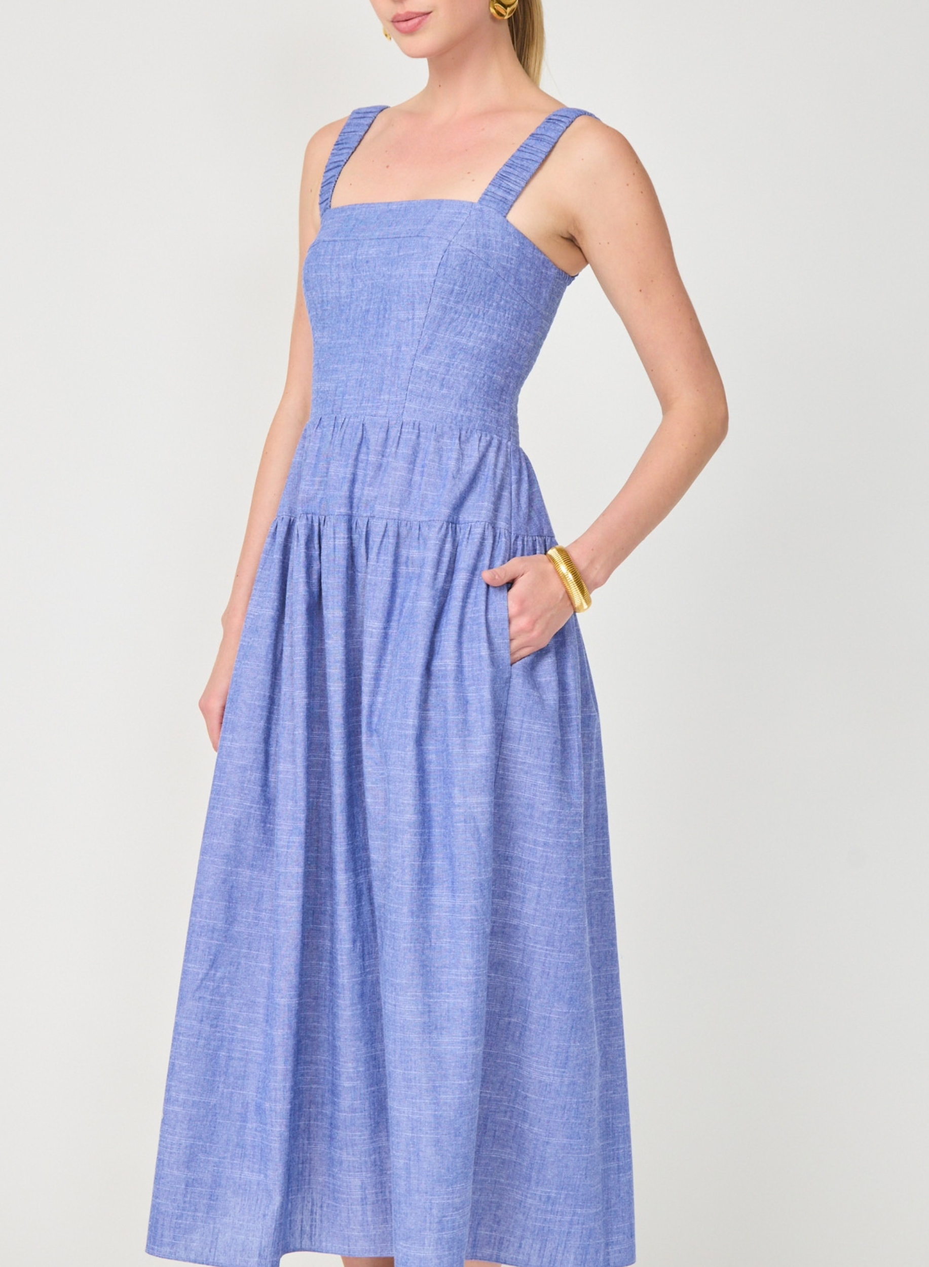 Julien Dress Cadet Blue Chambray