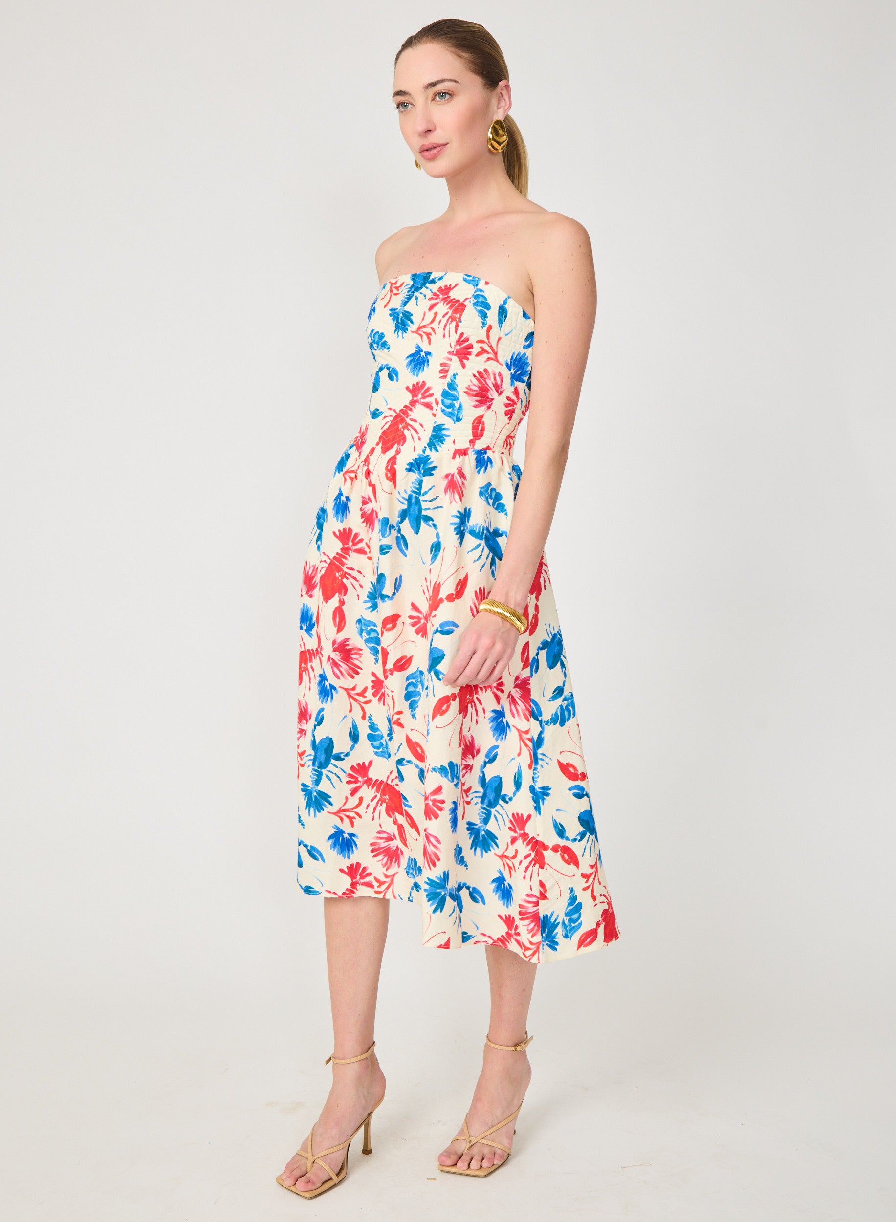 Luanna dress in Lobster Print L