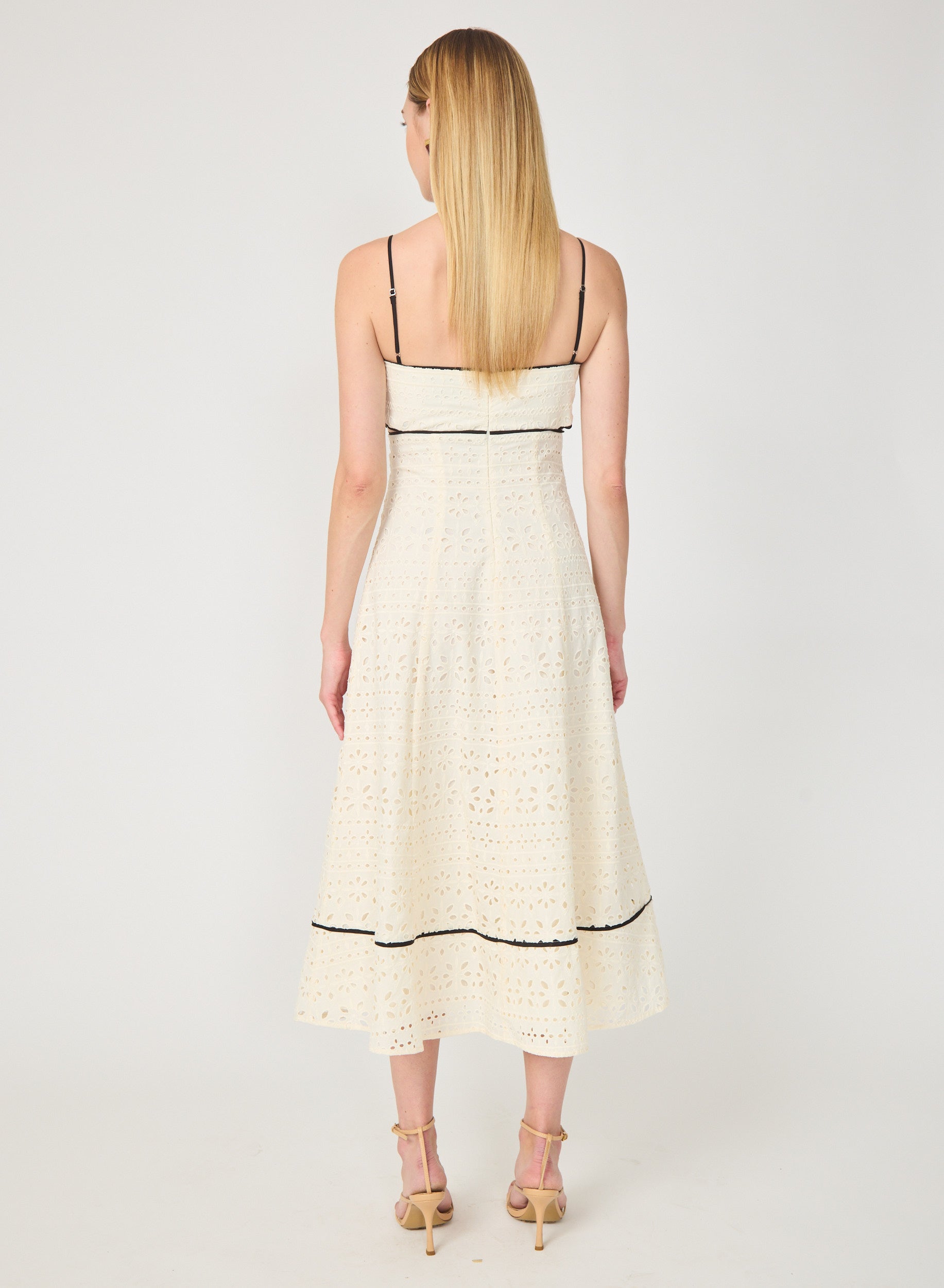 Patricia Dress Light Khaki Eyelit Lace