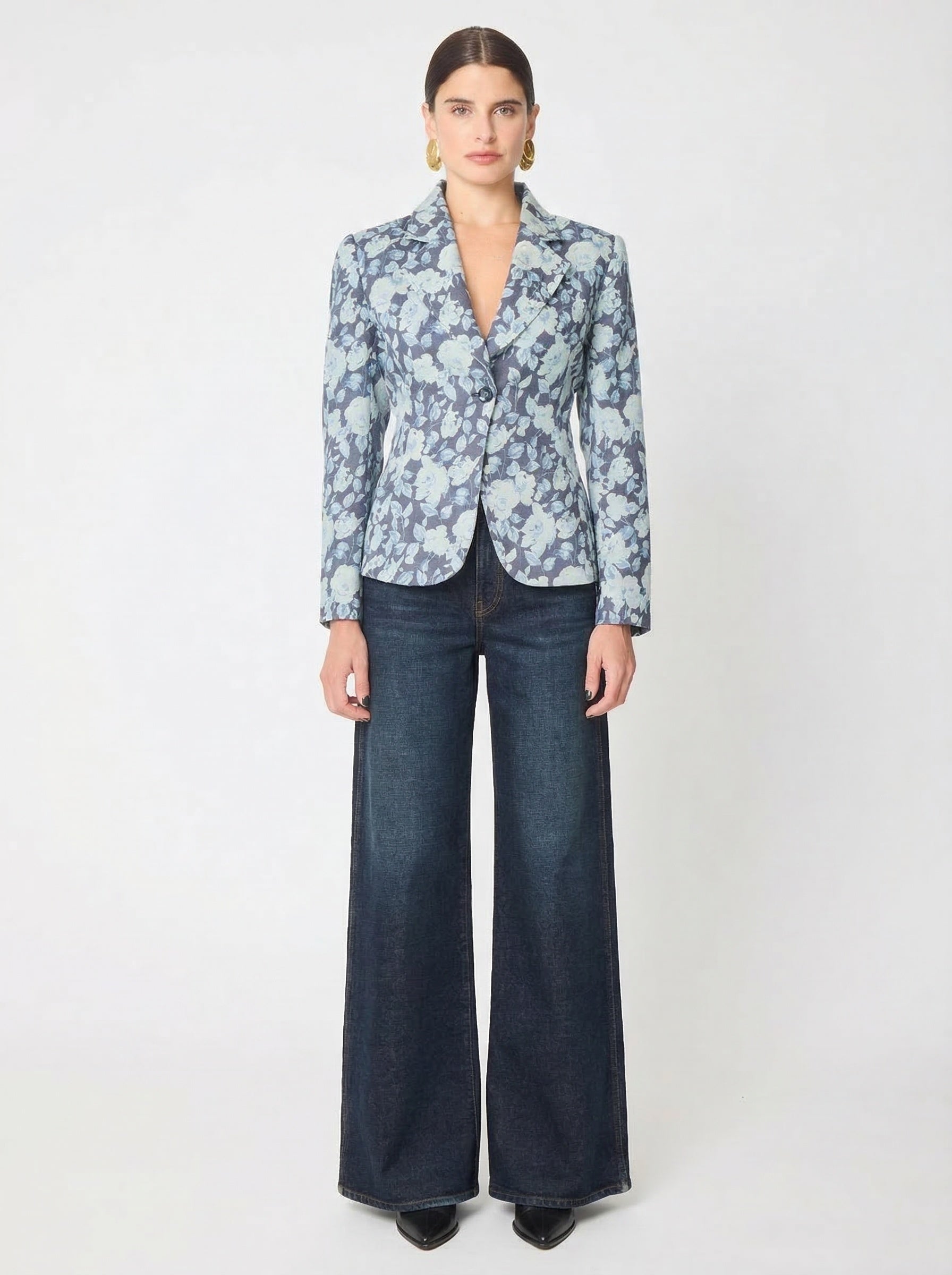 Sylvie jacket in Floral Denim Jacquard