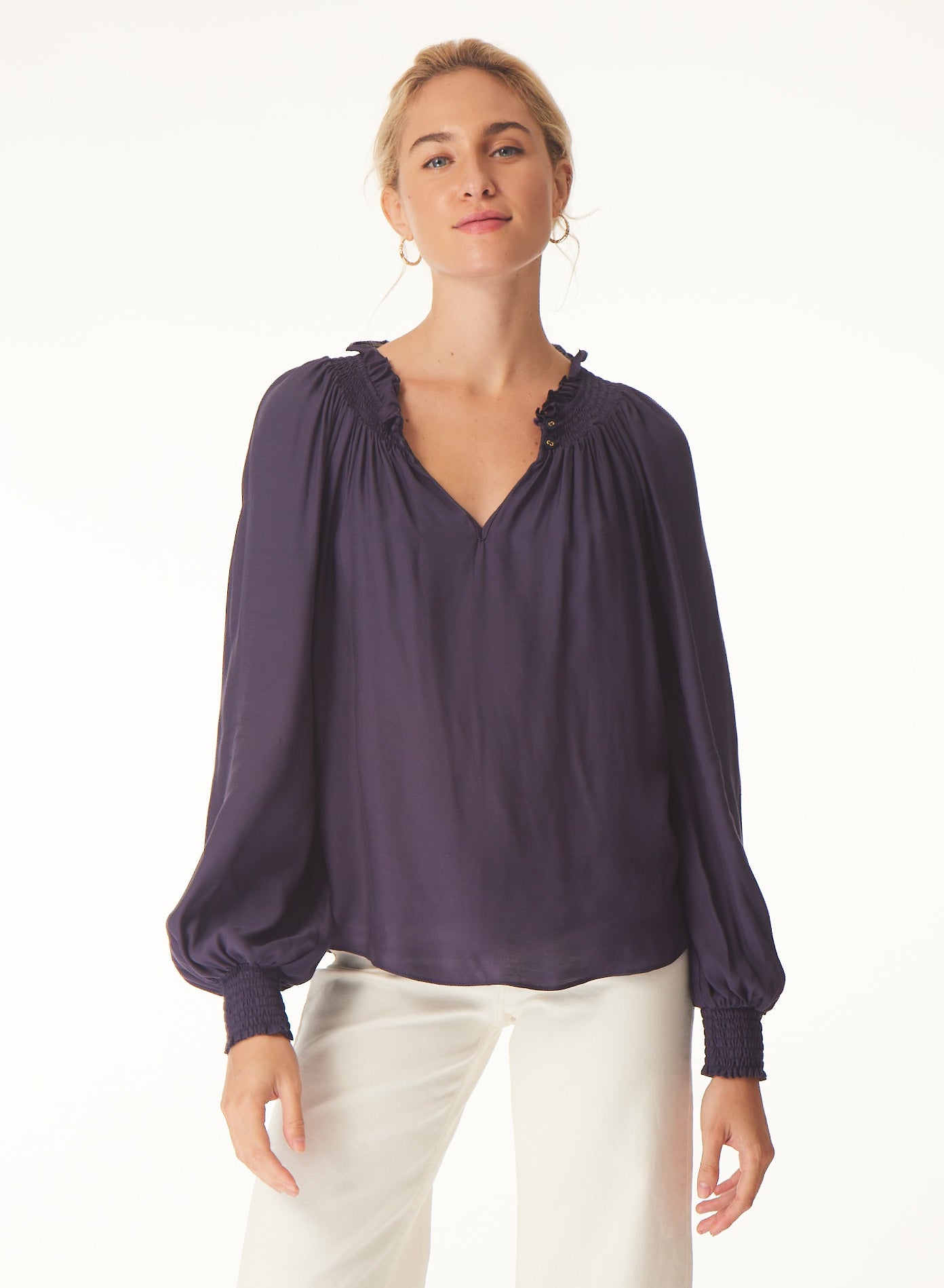 Calista blouse in Navy - Gilner Farrar