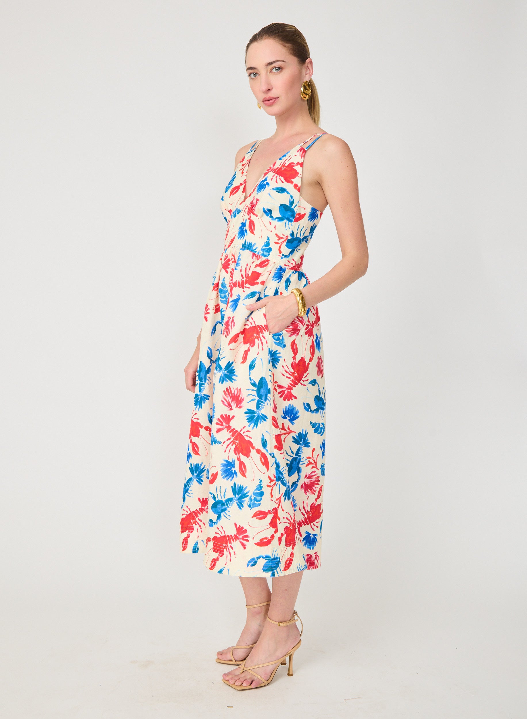 Floria dress in Lobster Print