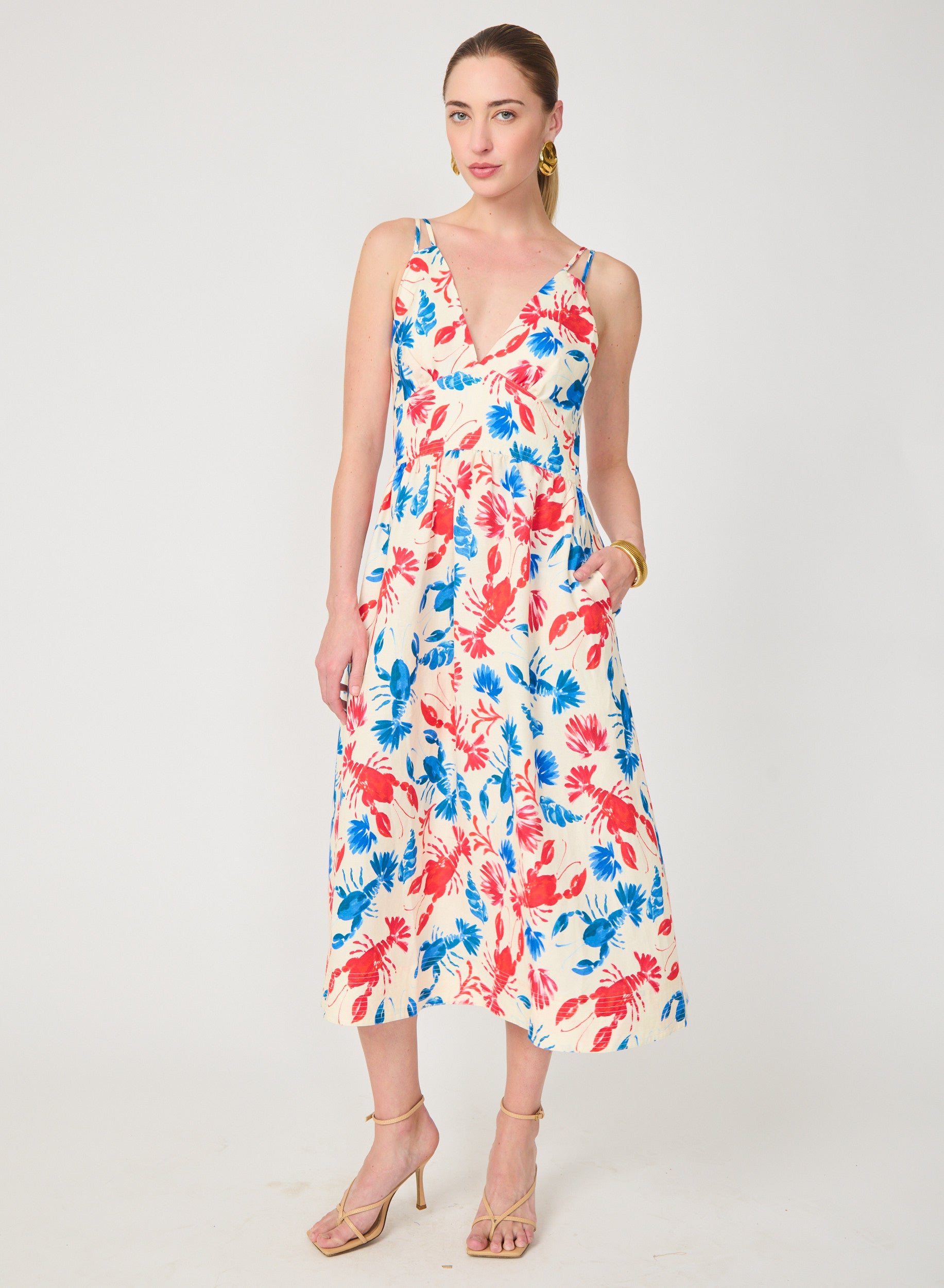 Floria dress in Lobster Print