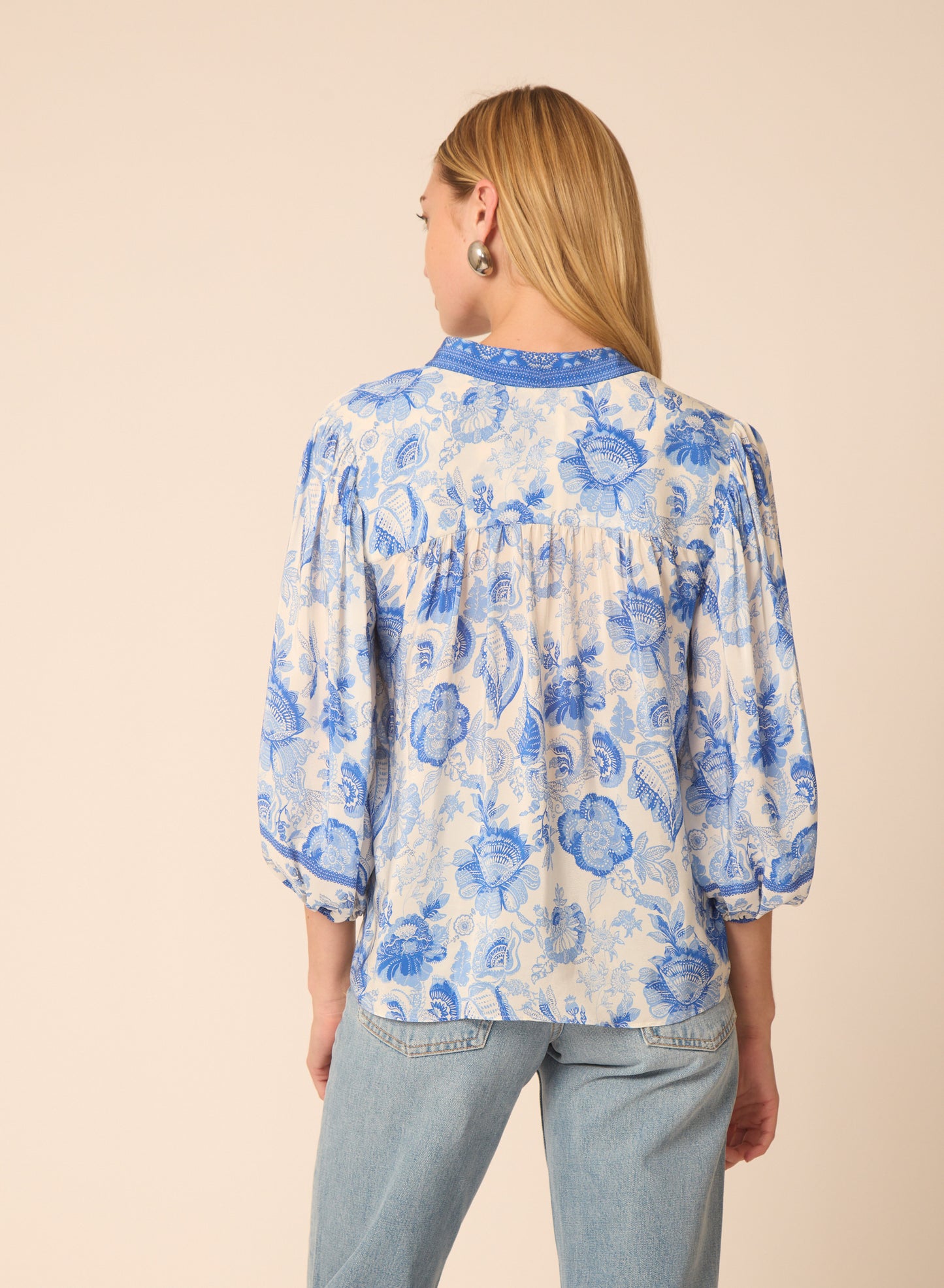 Bethany blouse in Lisbon Print - Gilner Farrar