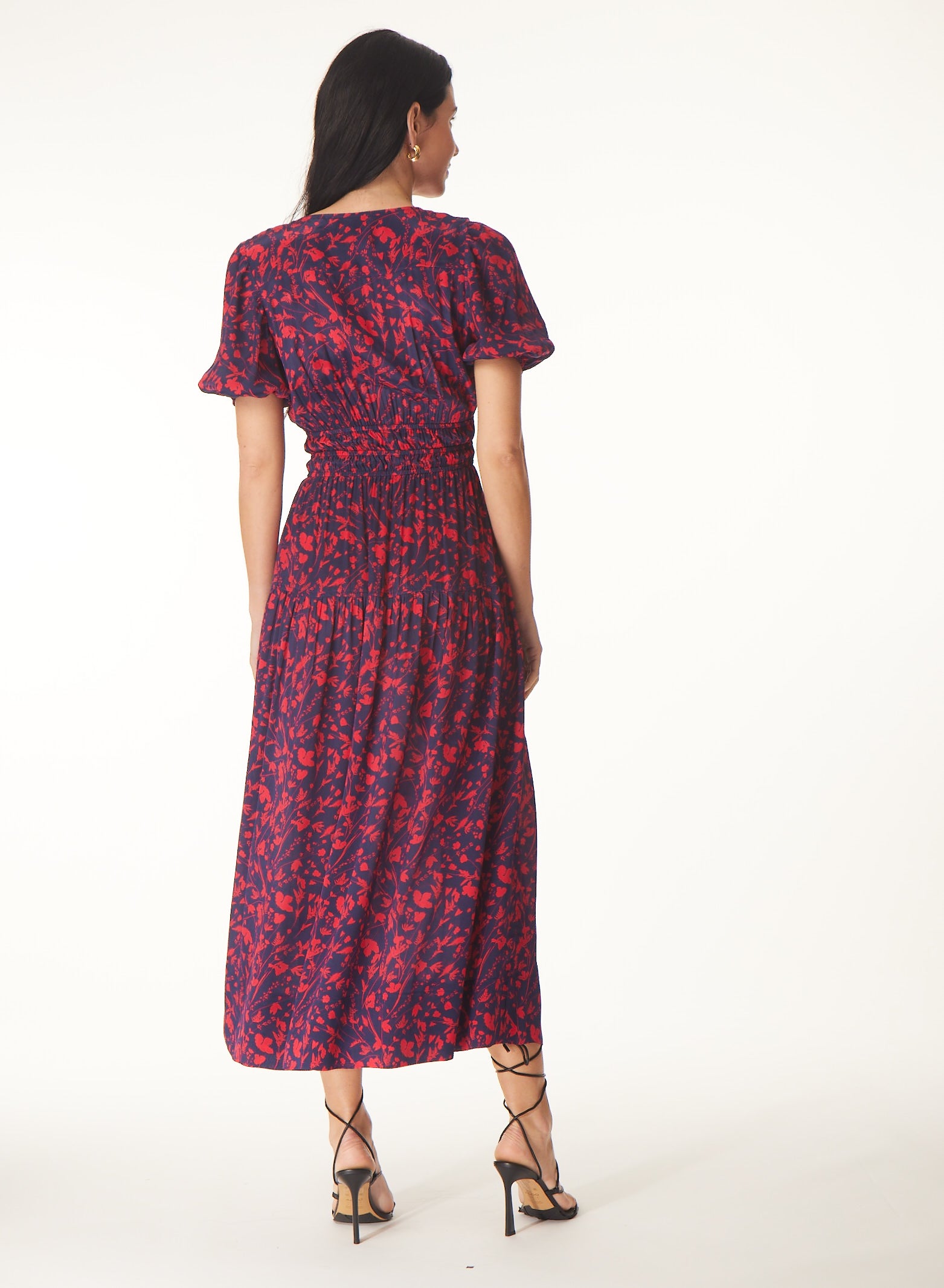 Alli dress in Navy thistle print – Gilner Farrar