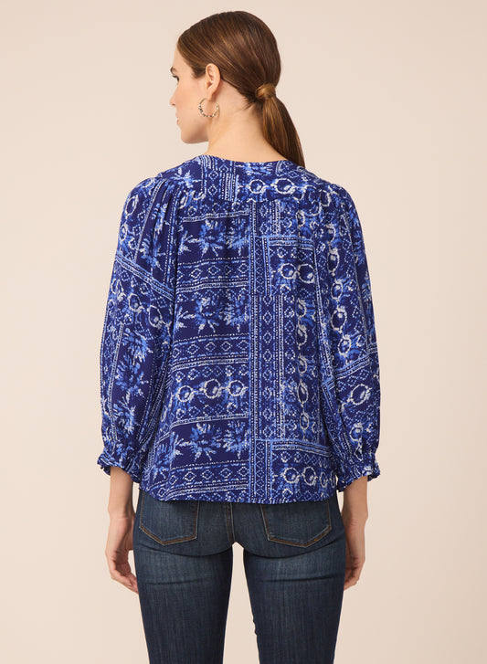 Kayla blouse in Santorini Print - Gilner Farrar