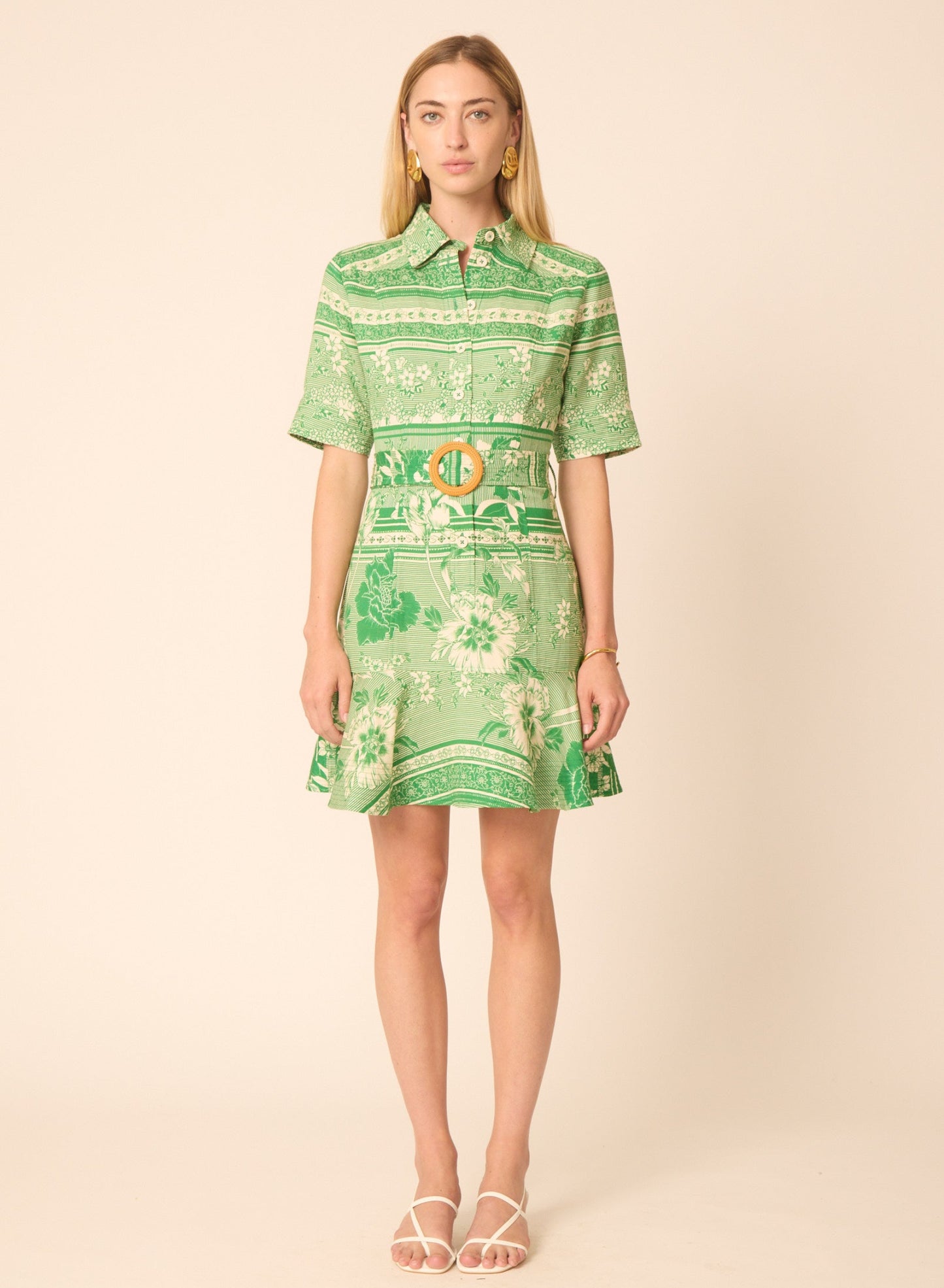 Payden dress in Floating Green Floral - Gilner Farrar