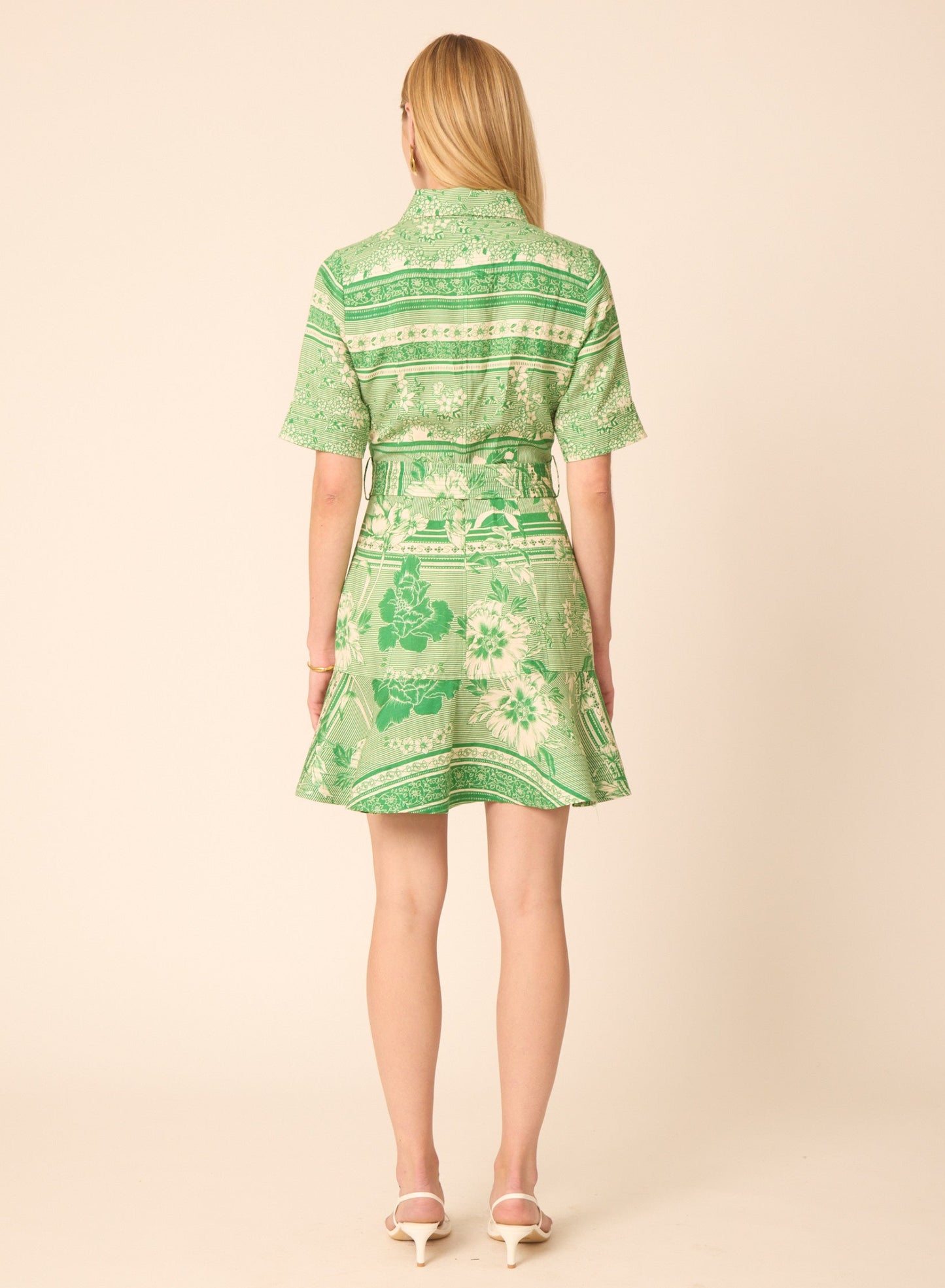Payden dress in Floating Green Floral - Gilner Farrar