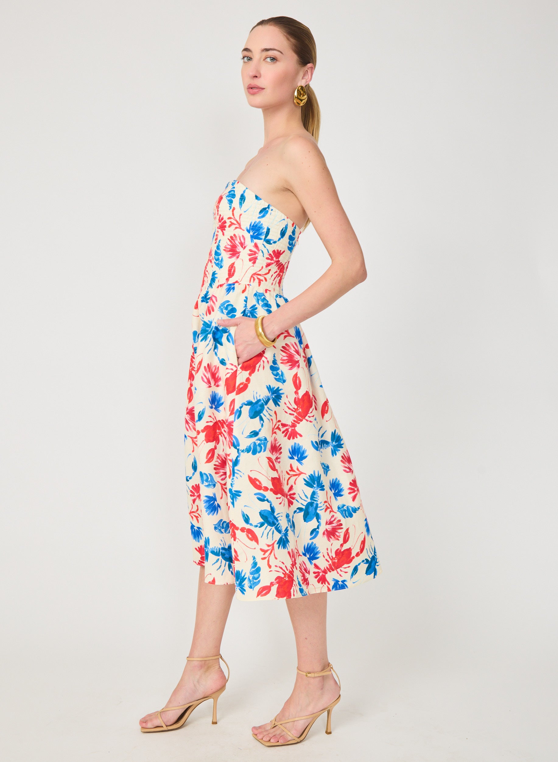 Luanna dress in Lobster Print