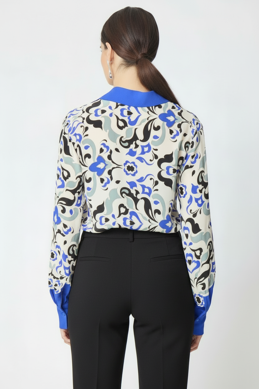 Lara blouse in Porto Print - Gilner Farrar