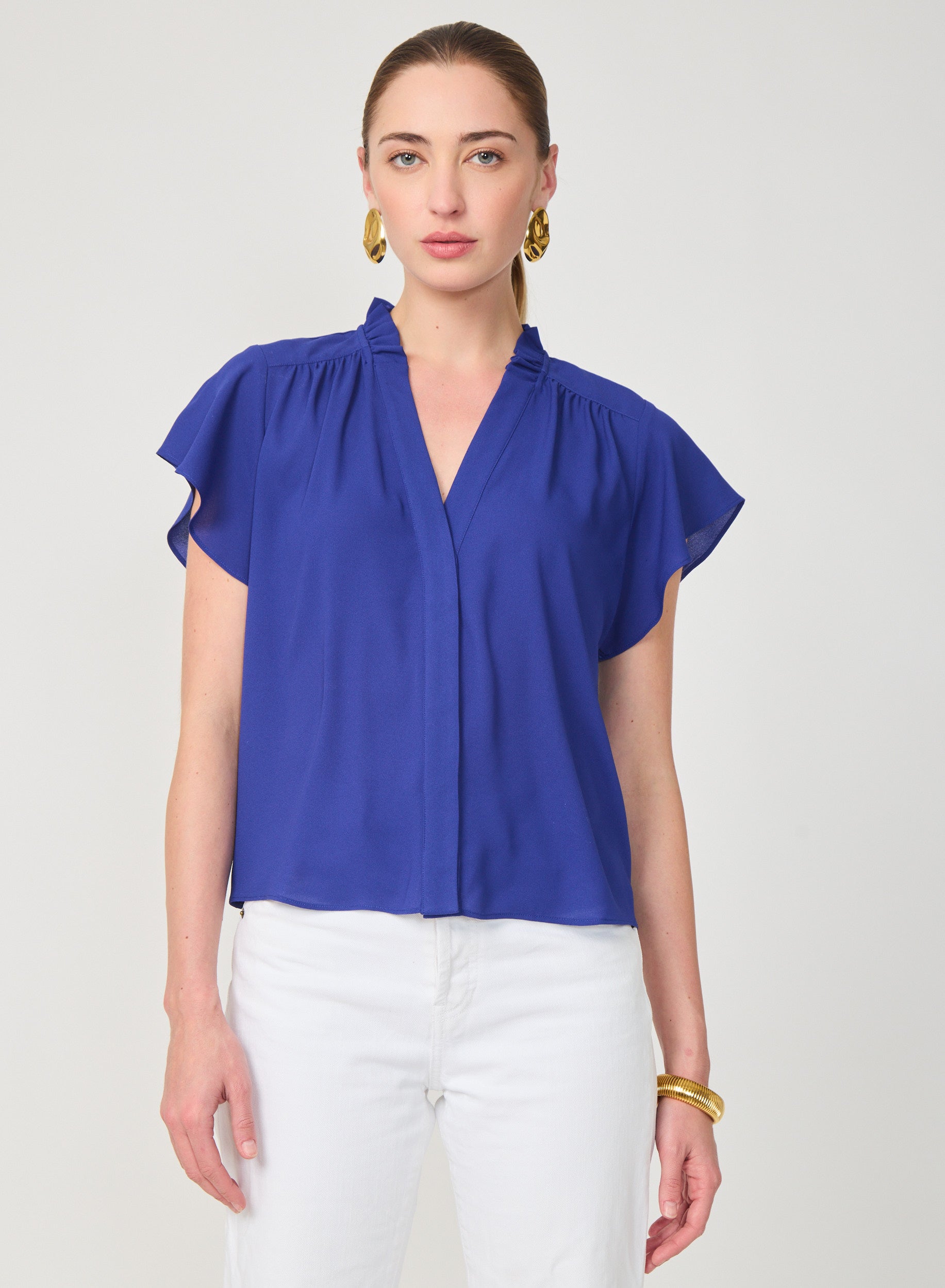 Della blouse in Navy Blue