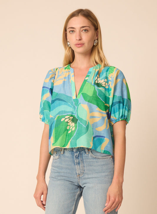 Callie blouse in Maldives Print - Gilner Farrar