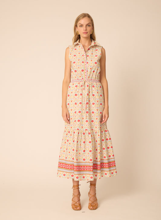 Alita dress in Red Ditsy Floral Print - Gilner Farrar