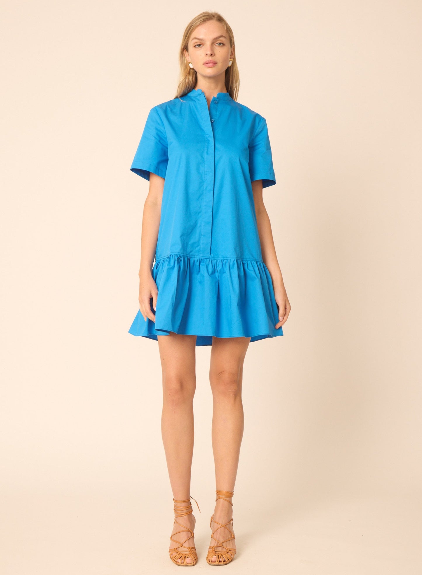 Ollivette dress in Peacock Blue - Gilner Farrar