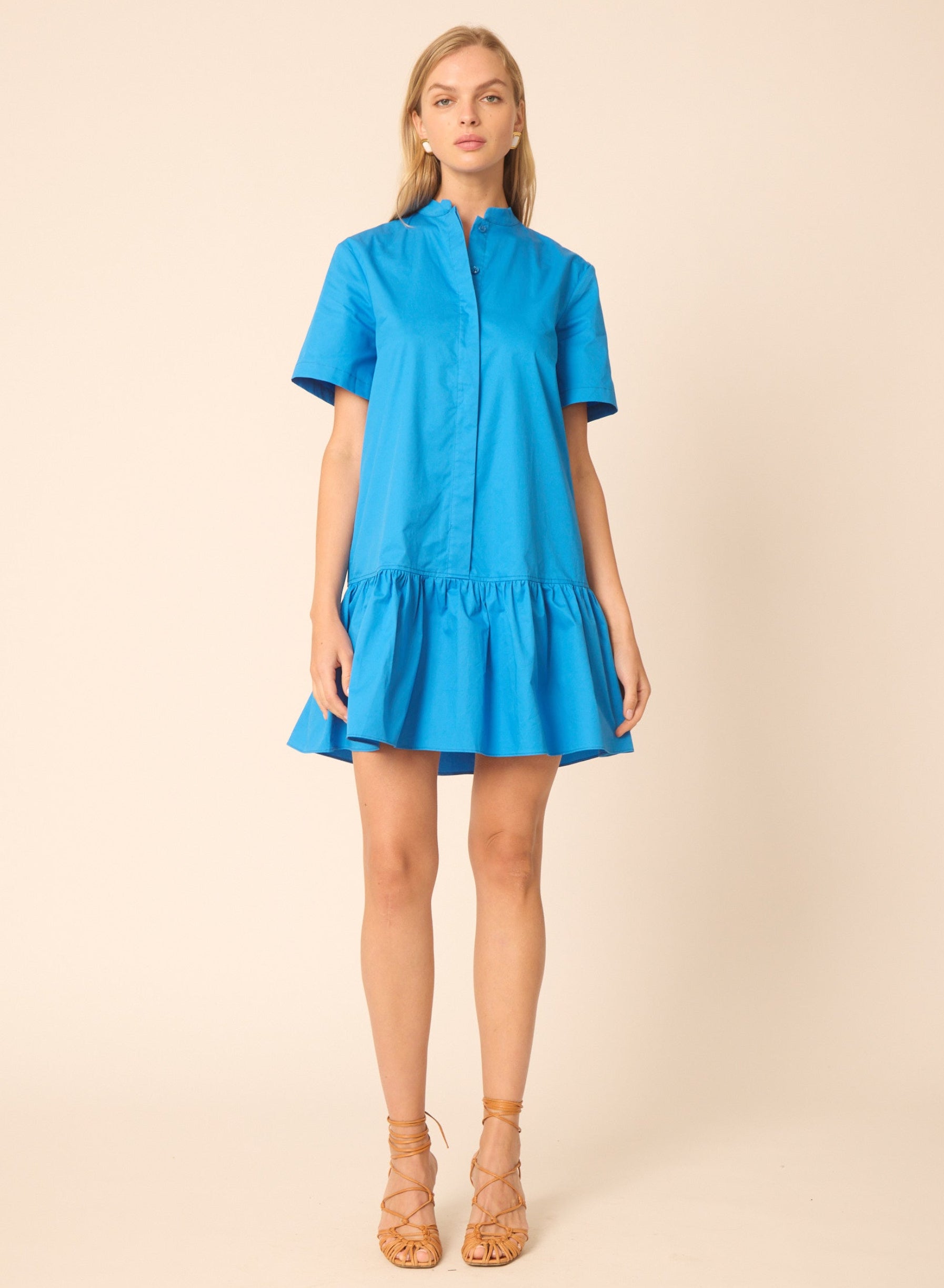Ollivette dress in Peacock Blue - Gilner Farrar