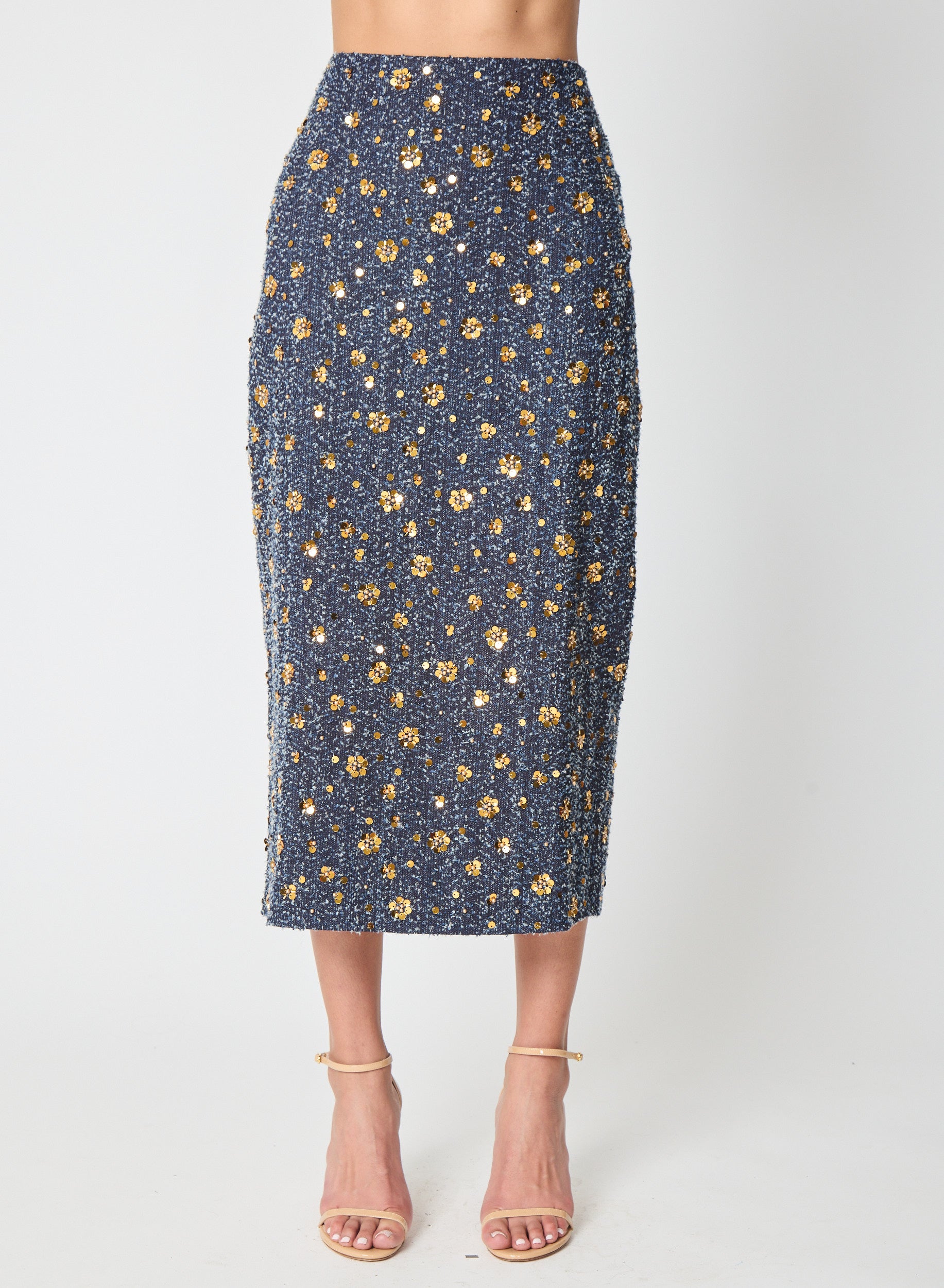 Rosa skirt in Floral Sequins On Tweed