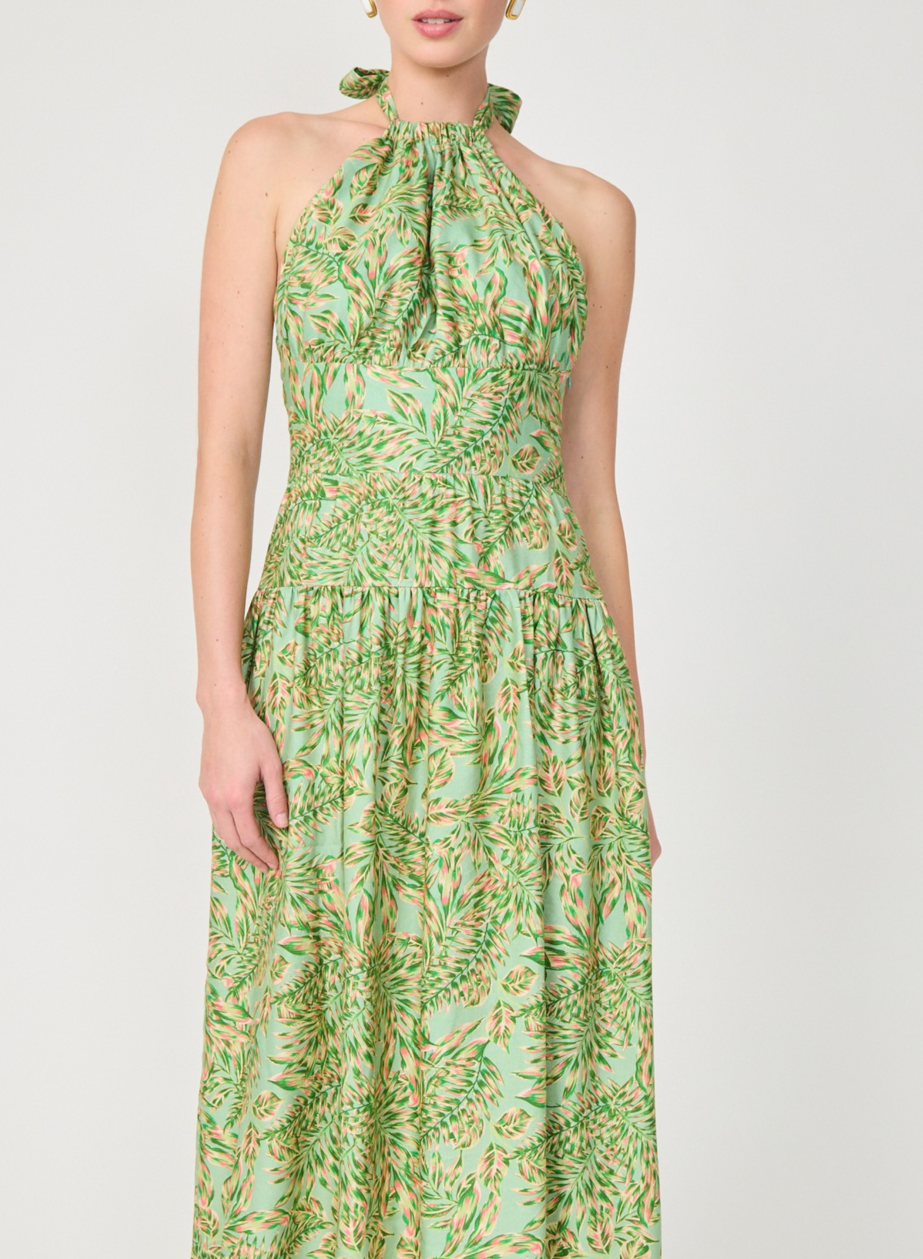 Darien Dress Palm Leaves