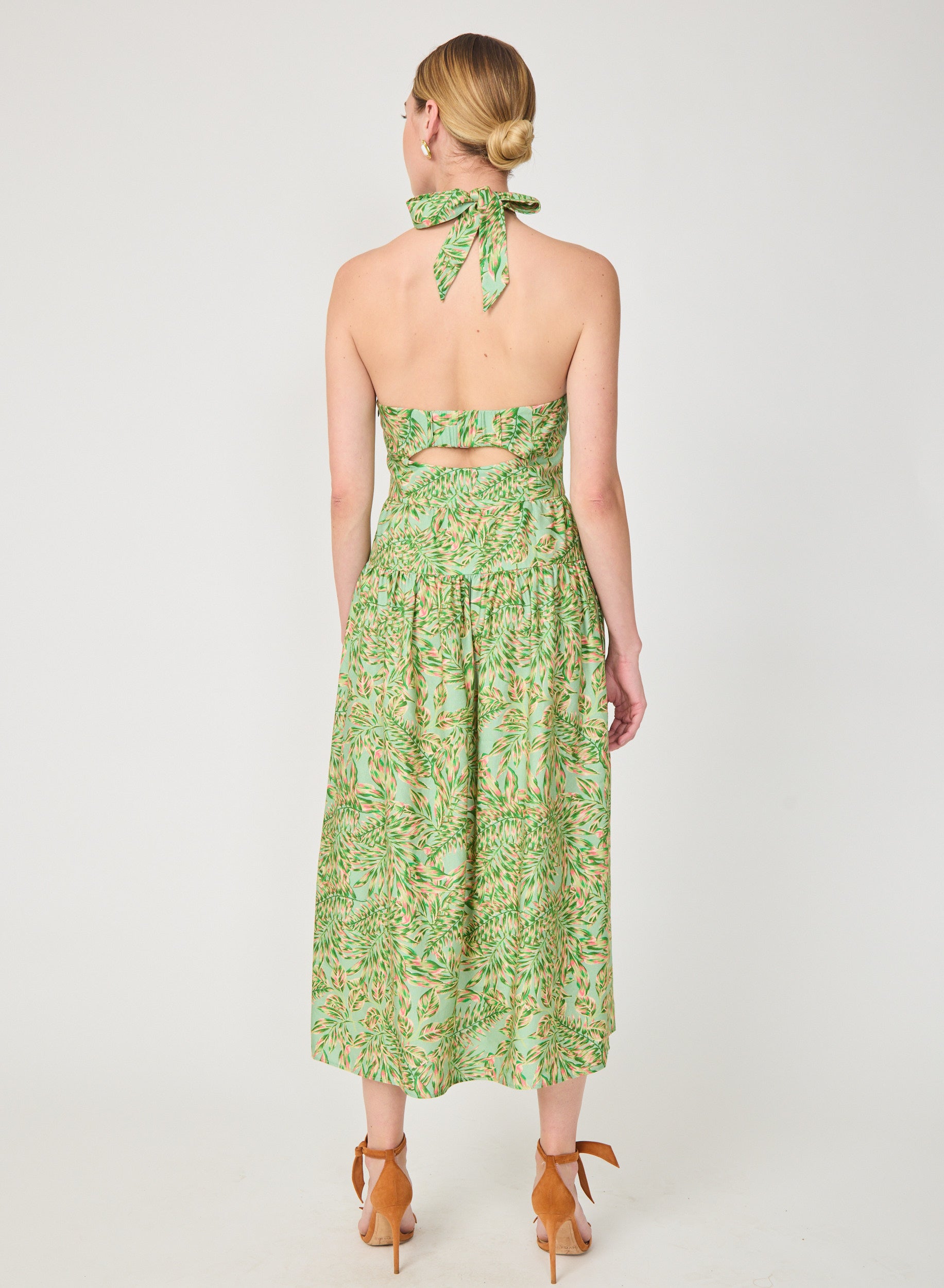 Darien Dress Palm Leaves