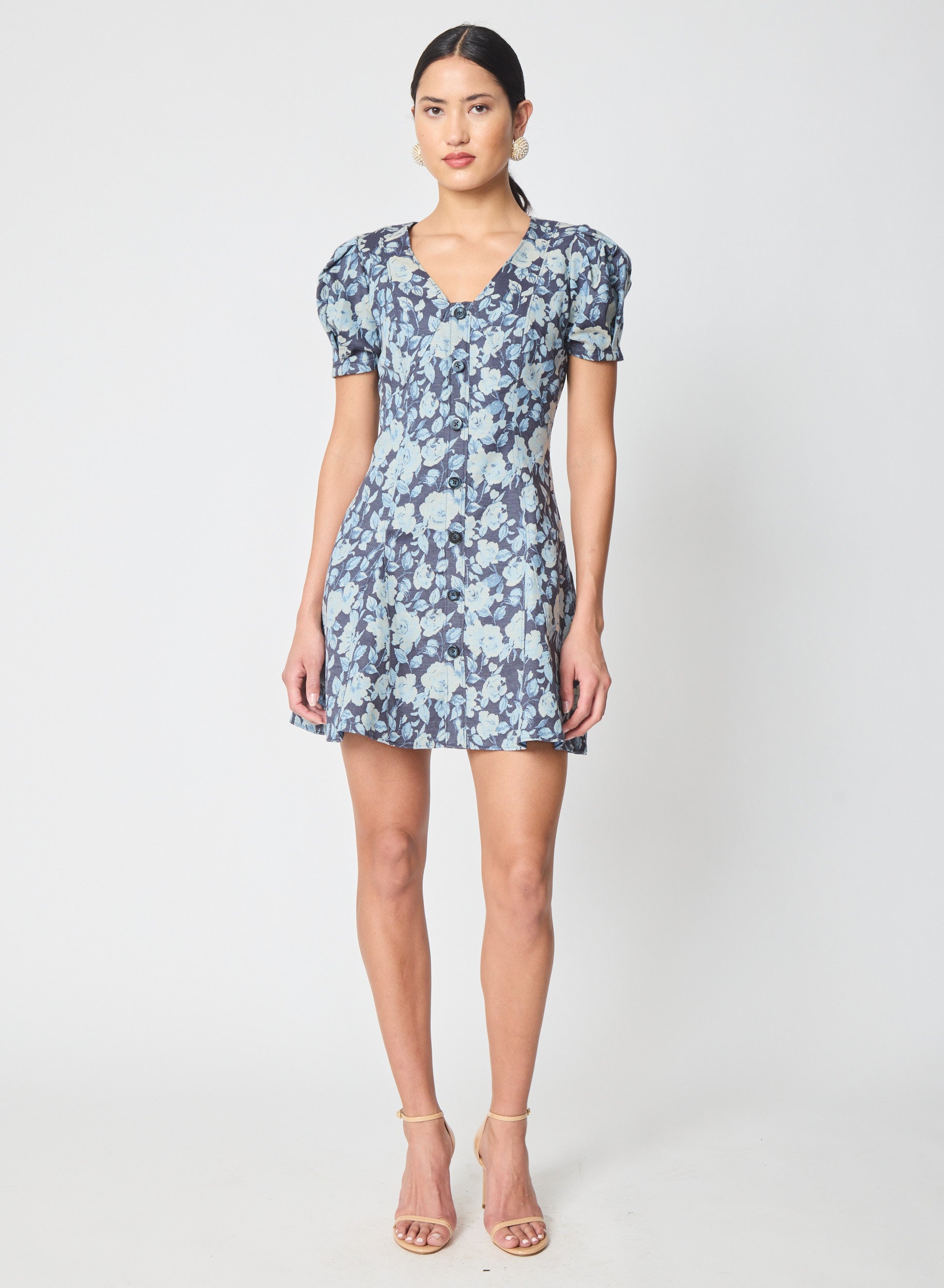 Daisy dress in Floral Denim Jacquard