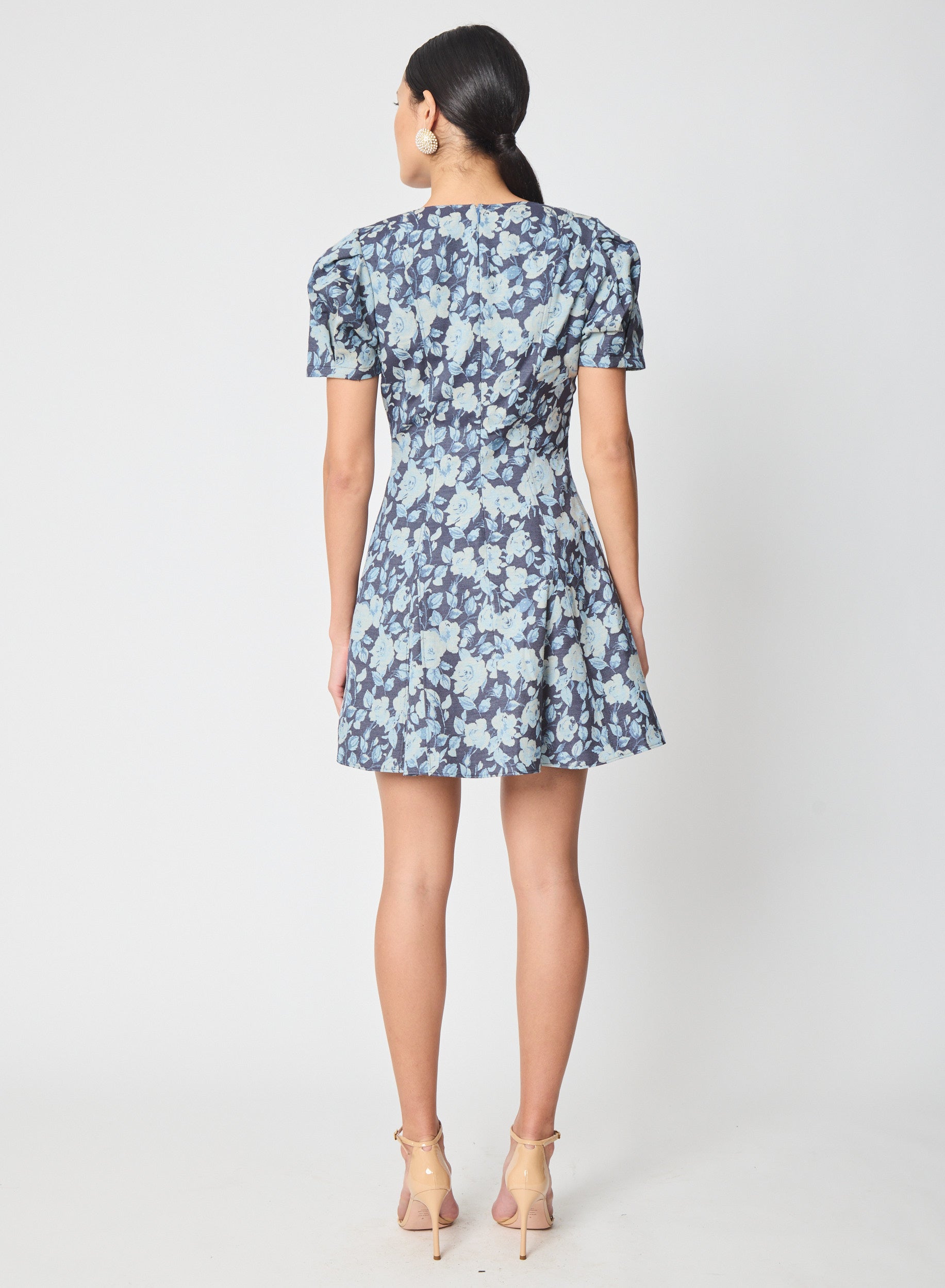 Daisy dress in Floral Denim Jacquard