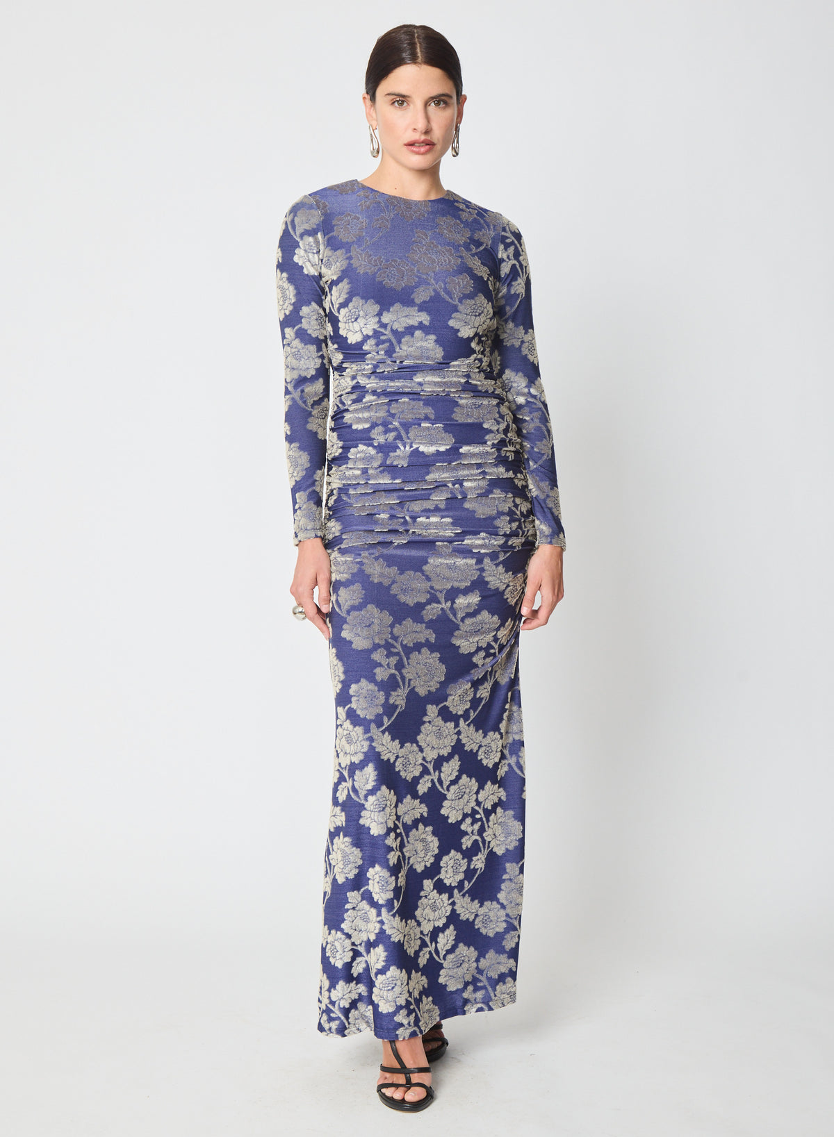 Ezra dress in Floral Velvet Burnout