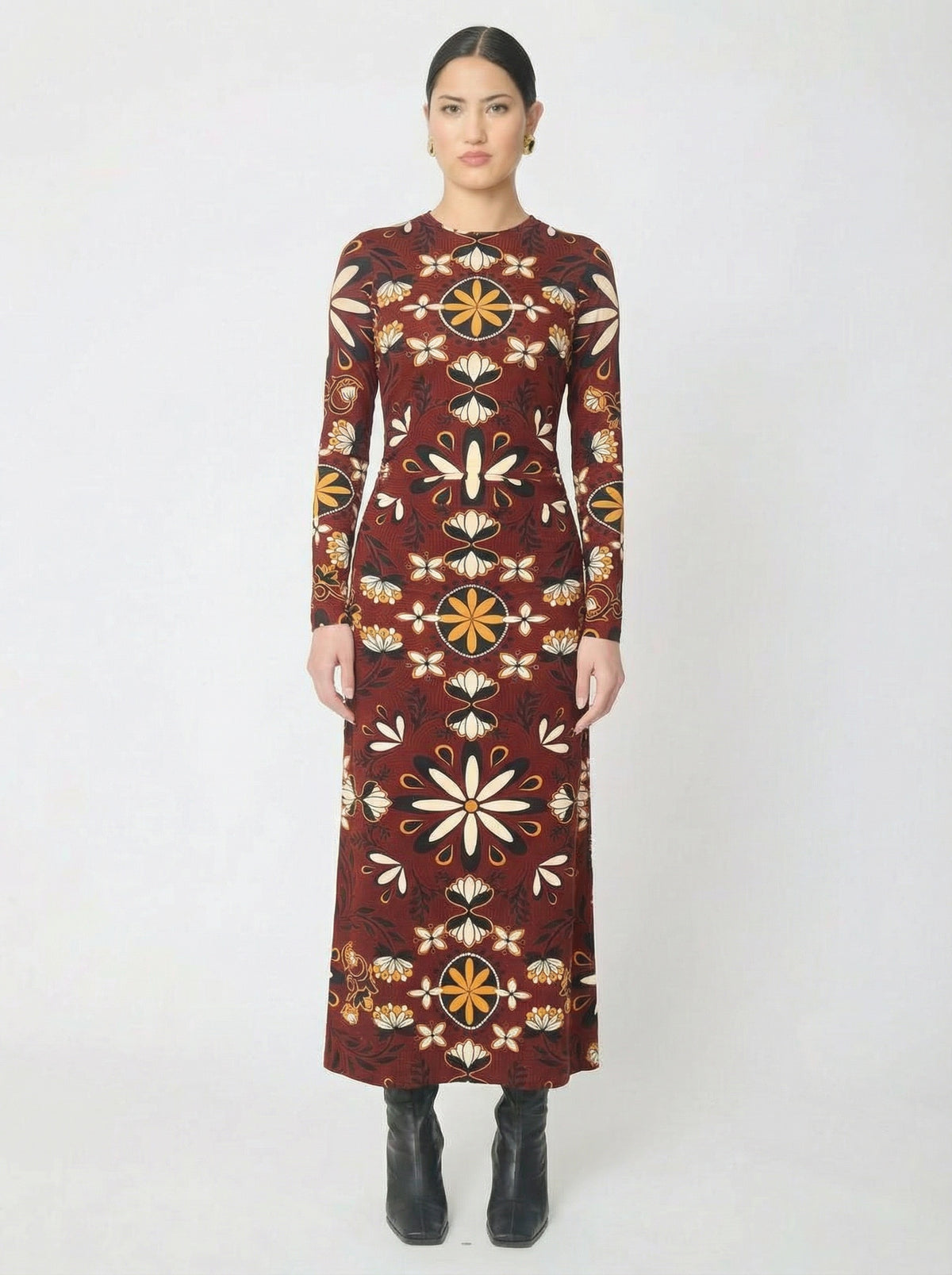 Farah dress in Retro Espresso Floral