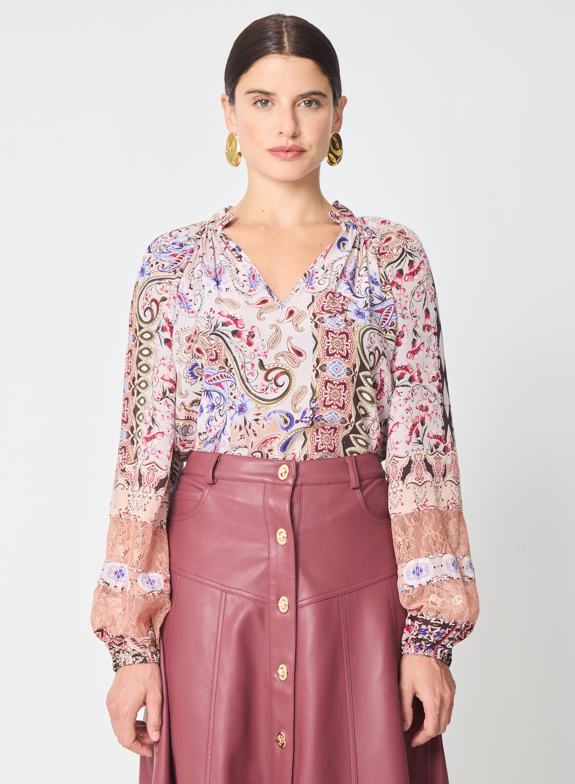 Vera blouse in Oxford Print