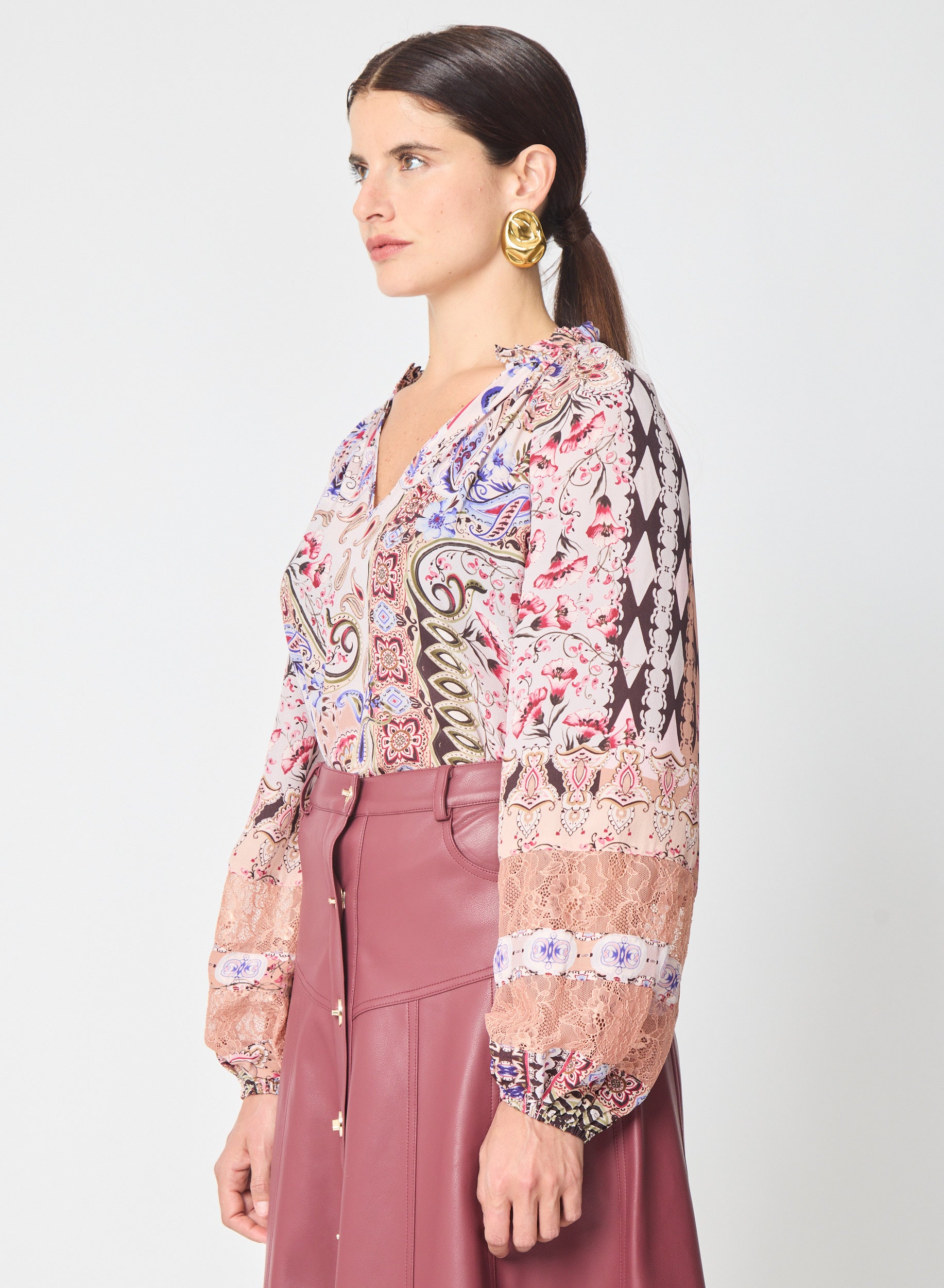 Vera blouse in Oxford Print
