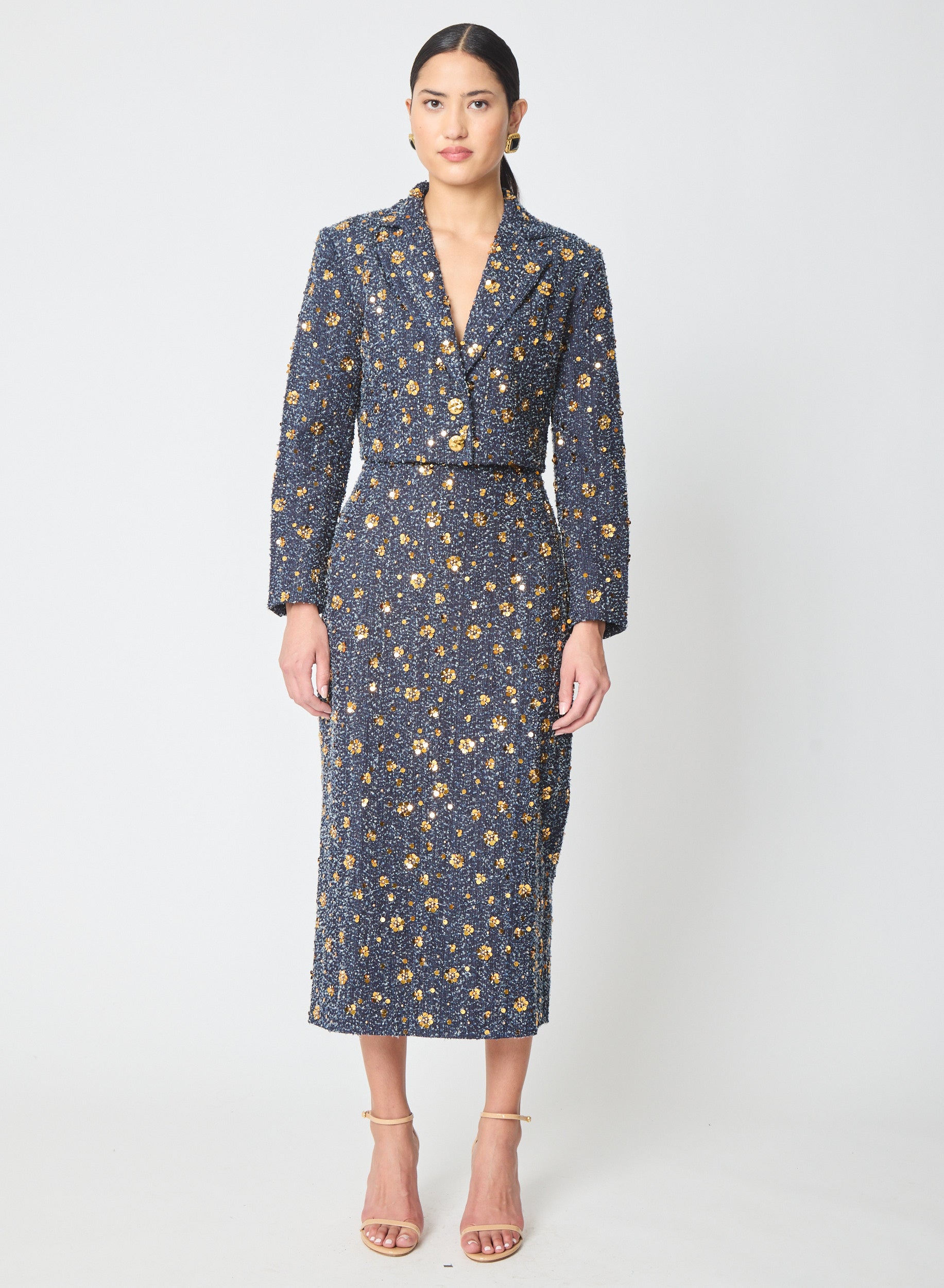 Murphy jacket in Floral Sequins On Tweed