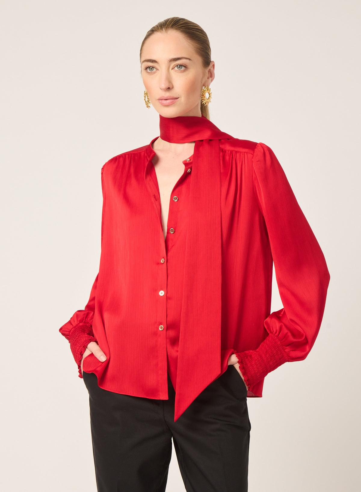 Suki blouse in Red color - Gilner Farrar