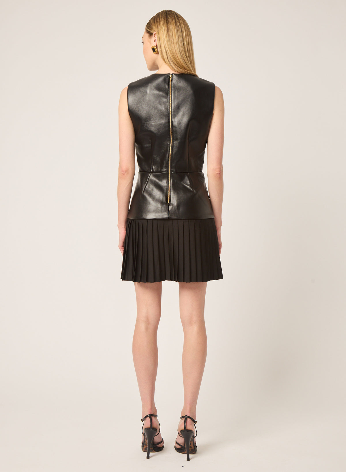 Blythe dress in Black vegan leather - Gilner Farrar