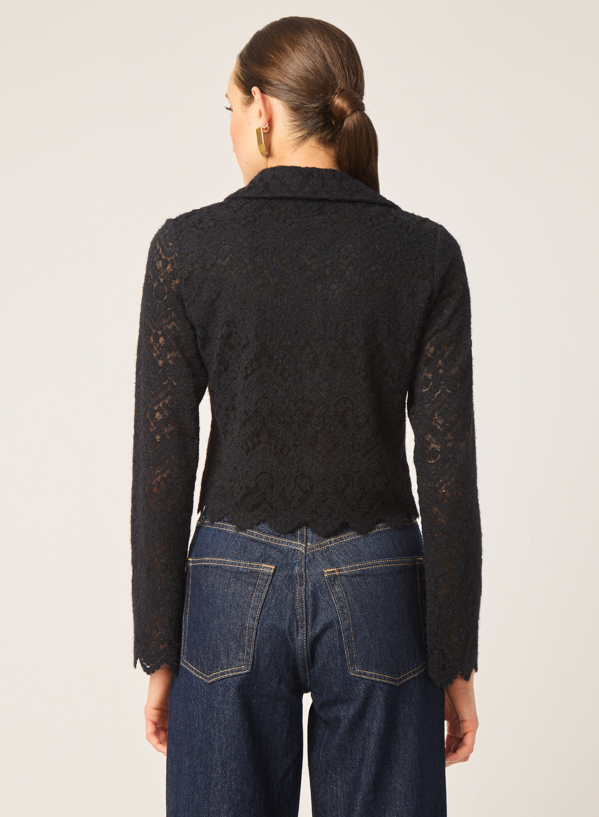 Marnie top in Black stretch lace - Gilner Farrar