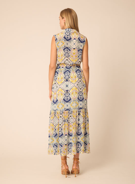 Alita dress in Aztec Print - Gilner Farrar